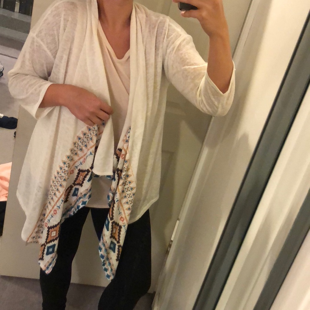 Creme tribal long sweater